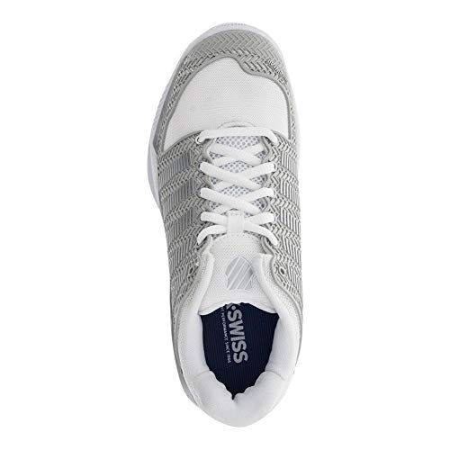 K-Swiss Women's Hypercourt Express Tennis Shoe, White/Silver, 11 M