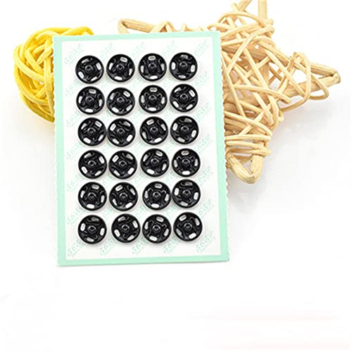 Mini Button Buckle Invisible Metal Snap Buttons Fasteners Press Studs Buttons for Sewing Clothing(Black,6mm)