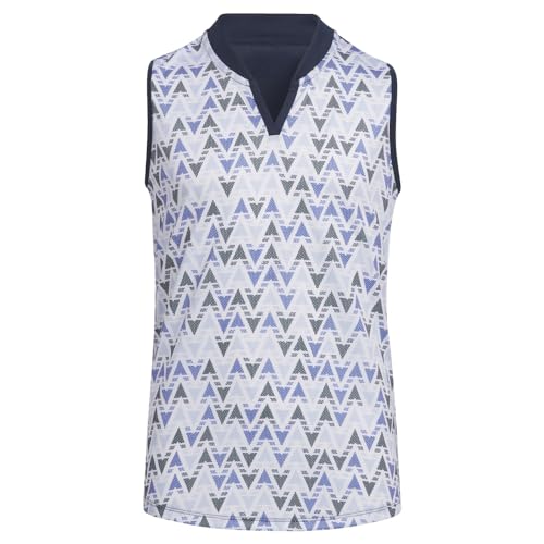 adidas Girl's Standard Heat.RDY Sleeveless Printed Polo Shirt, Collegiate Navy, X-Small