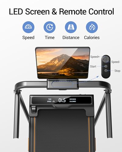 3-in-1 Portable Under Desk Treadmill, 17% Incline Walking Pad Treadmills for Home and Office, Folding Treadmill with 2.5 HP Quiet Brushless, 300 LBS Capacity