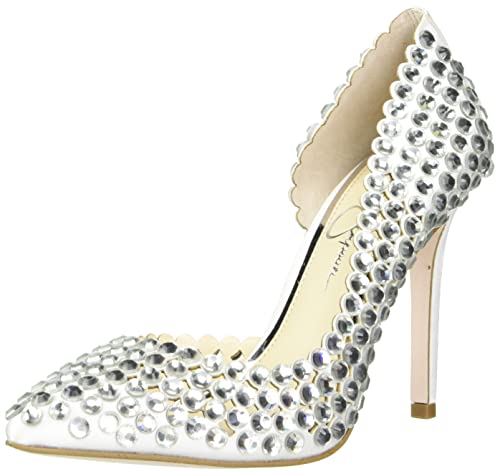 Jessica Simpson Women's Preppi D'Orsay Pump, White, 10