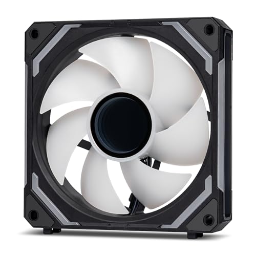 AsiaHorse COSMIQ 120mm PC RGB Fans Computer Case Fans, 5V 3-PIN Connector Daisy Chain PWM Cooling Fans with Controller for Cases CPU Liquid Coolers (Black COSMIQ Forward Fan, Black-1Pack)