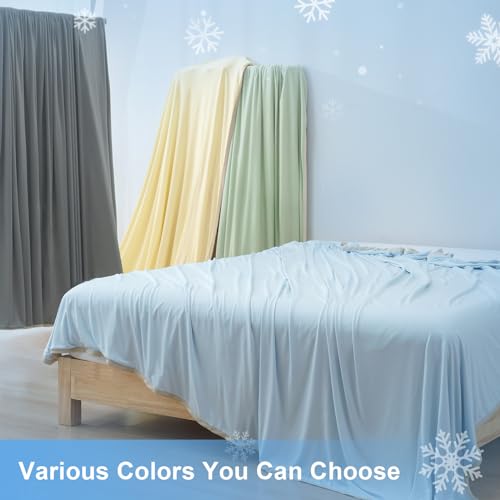 PHF Double Cooling Blanket for Hot Sleepers Twin Size, Arc-Chill Q-Max>0.5 with Double Cooling, Summer Blanket Absorbs Heat to Keep Cool All Night for Night Sweats (Alabaster Gleam, 60''x80'')