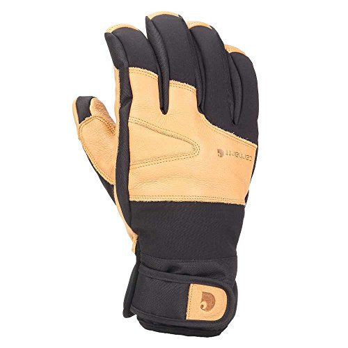 Carhartt Men's Winter Dex Cow Grain Leather Trim Glove, Black/Brown, Small