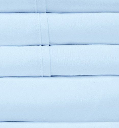 Full Size Bed Sheets - 6 Piece 1500 Supreme Collection Fine Brushed Microfiber Deep Pocket Full Sheet Set Bedding - 2 Extra Pillow Cases, Great Value, Full, Pinstripe White