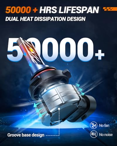 SEALIGHT F1A H10/9140/9145 LED Fog Light Bulbs, 10000LM 9040 9045 9145 Fog Light Bulbs, 600% Super Brightness 6000K Cool White Strong Penetration H10 LED Bulb, Non-polarity, Pack of 2