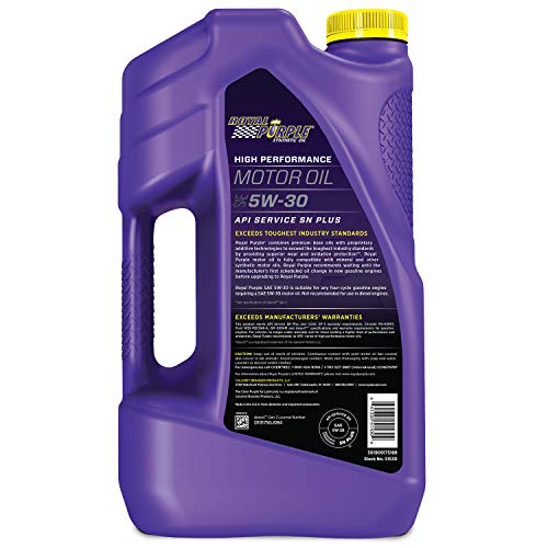 Royal Purple 51530 API-Licensed SAE 5W-30 High Performance Synthetic Motor Oil - 5 qt., Model:ROY51530