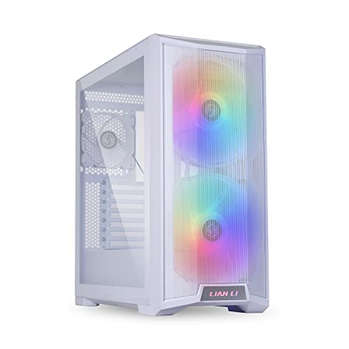 LIAN LI LANCOOL 215 E-ATX PC Case, RGB Gaming Computer Case Features High Airflow with 2x200mm ARGB Fans & 1x120mm Fan Pre-Installed and Mesh Front Panel, Tempered Glass Mid-Tower Chassis (Black)