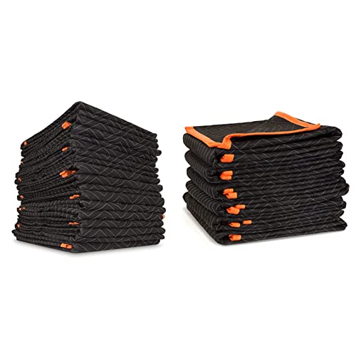 WEN 72-Inch by 80-Inch and 72-Inch by 40-Inch Heavy Duty Padded Moving Blankets | 18 Pack