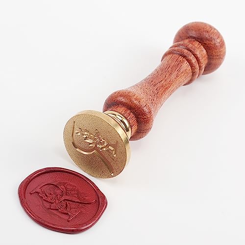 Alphabet O Wax Seal Stamp, ONWINPOR Eucalyptus Leaves Wax Seal Stamp Leaves Letter O Sealing Stamp for Letter Sealing Wax, Christmas Thanksgiving Card (O)