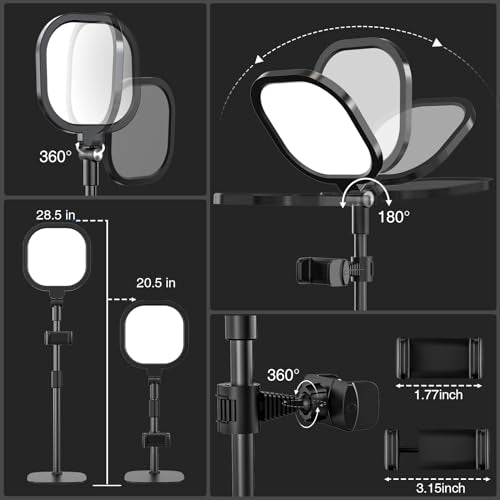 Zoom Lighting for Computer, Desk Lighting for Video Calls, 30 Light Models Adjustable Video Conference Light Webcam Lighting, Ring Light with Stand for Home Office CRI 97.8