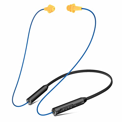 MIPEACE Bluetooth Earplug Headphones, Neckband Wireless Earbuds earplugs-29db Noise Reduction isolating in-Ear earplug Earphones and Controls,IPX5 sweatproof,19+Hour Battery(Blue)
