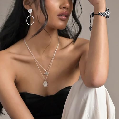 WINGLE for Apple Watch Bands 40mm 41mm 38mm for Women Series 9 8 7 6 5 4 3 2 1 SE, Sparkle Angel Wings Bling Diamond Rhinestone Apple Watch Metal Band Dressy Chain Bracelet for iWatch, Black