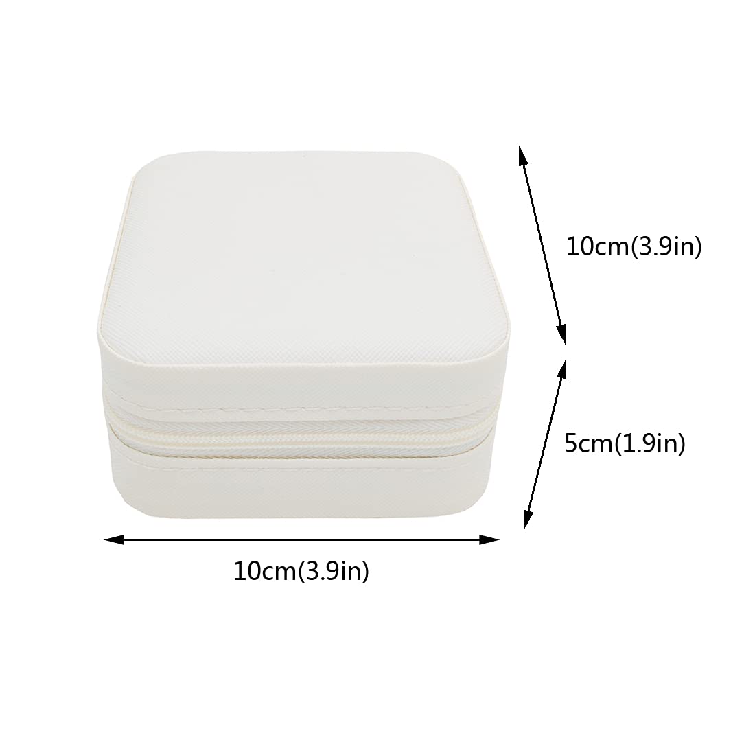 TRODANCE Mini Jewelry Travel Case,Small Travel Jewelry Organizer, Portable Jewelry Box Travel Mini Storage Organizer Portable Display Storage Box For Rings Earrings Necklaces (White)