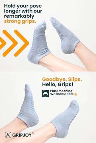 Grip Socks for Women - Pilates Socks with Grips for Women - Non Slip Socks Womens - Grippy Socks for Women - 3 Pairs