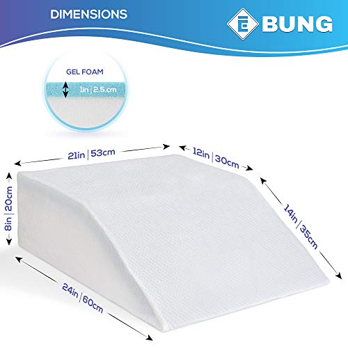 Ebung Leg Elevation Pillow with Memory Foam & Cooling Gel - Elevated Leg Pillows for Sleeping, Blood Circulation, Leg Swelling Relief, and Sciatica Pain Relief - Pillow for Back Pain and Pregnancy