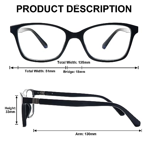 STASTEND 4 Pack Progressive Multifocus Reading Glasses for Women Men Spring Hinge Blue Light Blocking Readers (MIX, 1.75, x)