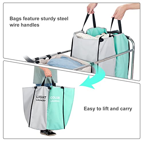 Large Laundry Basket, Waterproof, Freestanding Laundry Hamper with Wheels, Tall Clothes Hamper Laundry Sorter with Wheels for Clothes Toys in the Dorm & Family in Close Storage and Organizer