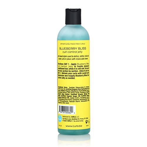 Curls Blueberry Bliss Control Jelly - 8 oz, Define & Defrizz, Wash and Go's, Twist Outs & Braid Outs, for Wavy, Curly, and Coily Hair Types