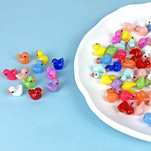 HAVAGDTM 120 PCS Mini Ducks Miniature Duck Figures for Ornamen Garden Aquarium DIY School Project, Party Favor