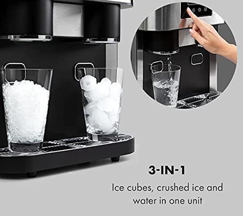 Frigidaire EFIC245-SS EFIC245 3-in-1 Countertop Crunchy Chewable Nugget Style Dual Ice Crusher and Cube Maker, Makes 33 Pounds in 24 Hours, 2 Sizes, with Water Dispenser and Line-in