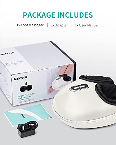 Nekteck Shiatsu Foot Massager Machine with Soothing Heat, Deep Kneading Therapy, Air Compression, Improve Blood Circulation and Foot Wellness,Relax for Home or Office Use(Beige)