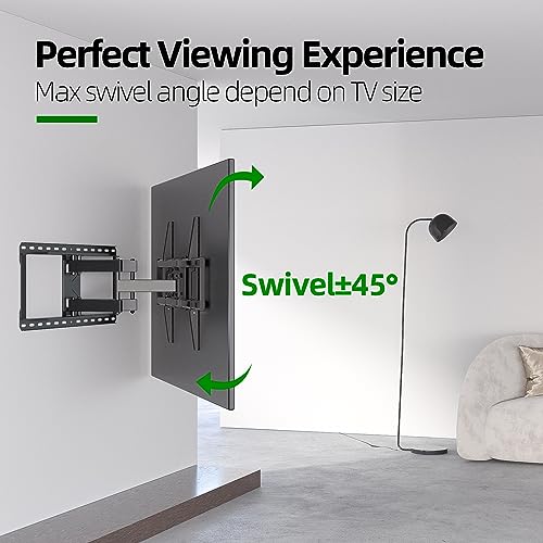 USX MOUNT Full Motion TV Wall Mount Fits for Most 26-55 Inch TVs 24" Extension Arm with Swivel Articulating Arm Rotation & Tilt, Corner Center Design TV Mount Bracket MAX VESA 400x400mm and 88lbs