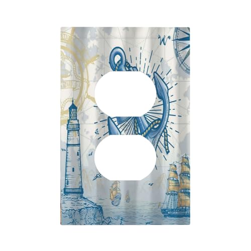 Vintage Rustic Mountain Forest Animal Moose Bear Deer 4 Gang Rocker Decora Light Switch Cover Decorative Outlet Covers Wall Plate Electrical Faceplate Switchplate GFCI for Country Bedroom Decor
