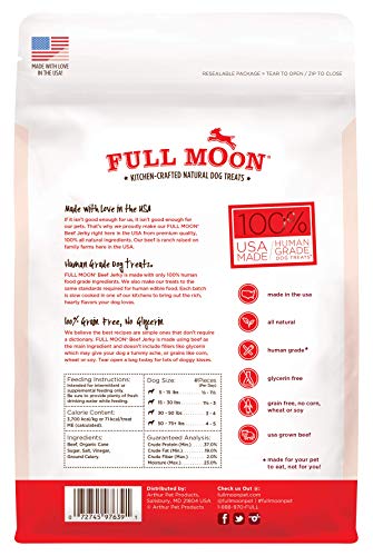 Full Moon Chicken Jerky Healthy All Natural Dog Treats Human Grade Made in USA Grain Free 6 oz