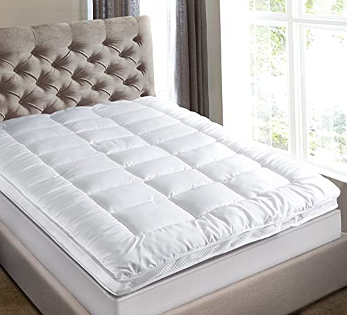 Niagara Cotton Twin Mattress Topper - Pillow Top Mattress Cover Quilted Fitted Cooling Topper for Back Pain Deep Pocket Fits 20 Inches (39x75 Inches)