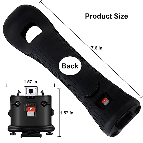 Machine-Ya 2 Pack Wii Motion Plus Adapter,with Silicon Case for wii Remote Controller- External Remote Motion Plus Sensor Controller Wii U Motion Plus (Black)