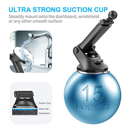 APPS2Car Car Phone Holder Mount, Dashboard/Windshield/Cell Phone Holder for Car, Compatible with iPhone, Samsung, All Cellphone,Black
