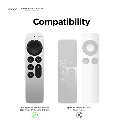 elago R1 Case Compatible with 2022 Apple TV 4K Siri Remote 3rd Gen, 2021 Siri Remote 2nd Gen- Magnet Technology, Lanyard Included, Full Access to All Functions [Black]