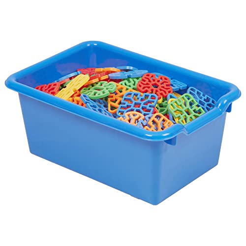 ECR4Kids Scoop Front Storage Bins, Multipurpose Organization, Turquoise, 25-Piece