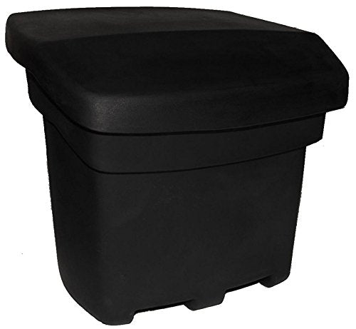 FCMP Outdoor - Outdoor Salt, Sand, and Storage Bin – Industrial Deck Box, Multi-purpose for Entranceways, Porch, Patio (SB140-BLK) Black (5 cu ft)
