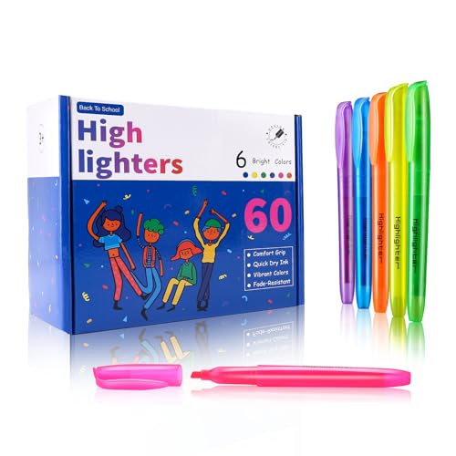 Btanadi Highlighters Assorted Colors, 30 Pack Highlighters Bulk : No Bleed & Dry-Quickly, Highlighter Set : Chisel Tip & 6 Bright Colors, Highlighter Markers for school | college | office supplies