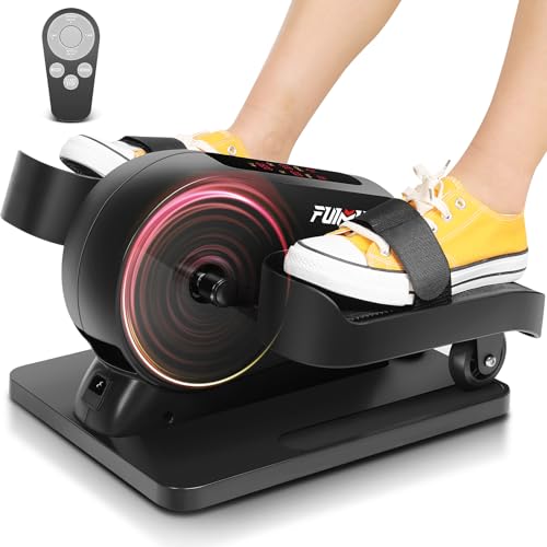 FUNMILY Under Desk Elliptical, 2 in 1 Leg Exerciser While Sitting for Seniors Adults, Ellipse Leg Exerciser with Display Monitor & Remote Control for Home Office Use