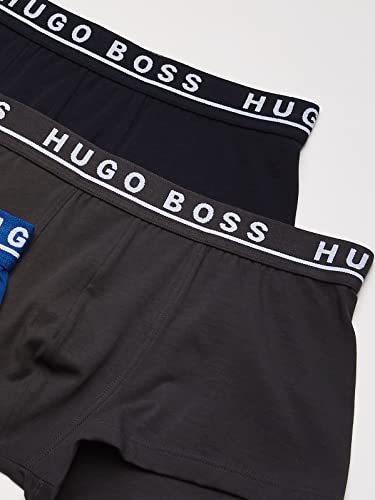 BOSS Hugo Men's 3-Pack Cotton Trunk, New Grey/Charcoal/Black, Small