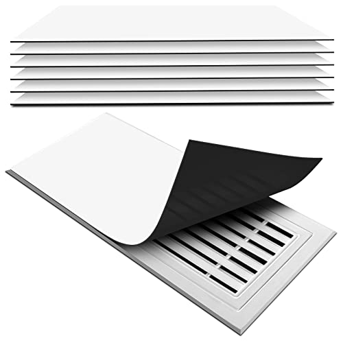 TECWAP 6 Pack Strong Magnetic Vent Covers for Home Ceiling， Thick Magnet Cover Standard Air Registers - Floor，Wall，Home HVAC，Ac，Rv and Furnace Vents,5.5 inch X 12 inch,Pure White.