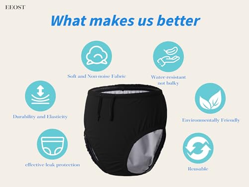 EEOST Youth Special Needs Reusable Swim Diapers Swimwear for Incontinence Cloth Diaper Covers Waterproof,Leakproof, Unisex (Black, 3-4T)