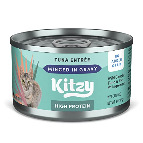 Amazon Brand - Kitzy High Protein, Grain Free Wet Cat Food, Wild Caught Tuna in Gravy, 3 oz (Pack of 24)