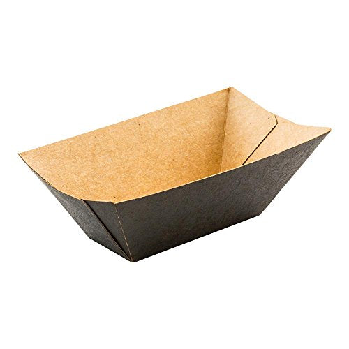 Restaurantware Bio Tek 1 Pound Food Boats 200 Disposable Paper Food Trays - Heavy-Duty Greaseproof Red Paper Food Boats For Snacks Appetizers Or Treats Use At Parties Or Carnivals