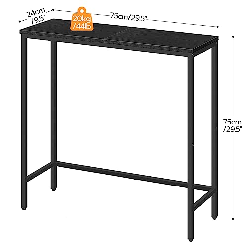 HOOBRO Narrow Console Table, 29.5" Small Entryway Table, Thin Sofa Table, Side Table, Display Table, for Hallway, Bedroom, Living Room, Foyer, Black BK75XG01