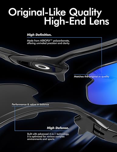 SAUCER Premium Replacement Lenses for Oakley Holbrook OO9102 Sunglasses High Definition - Fire Red Polarized