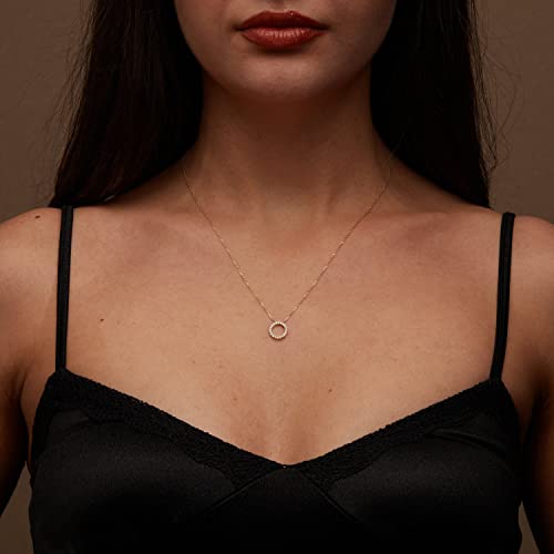 Awvialy Dainty Gold Necklace for Women 14k Gold Plated CZ Diamond Necklace Cute Choker Necklace for Women Simple Gold Pendant Necklace Trendy Gold Jewelry for Women Gifts