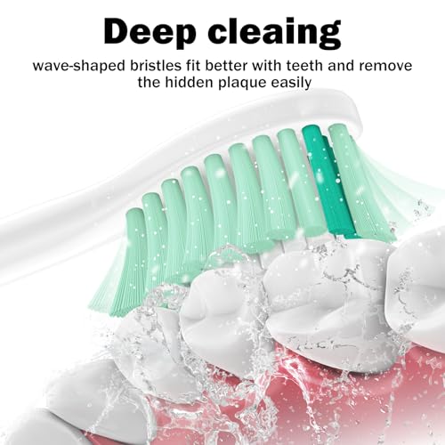 Toothbrush Heads for Philips Sonicare Replacement Brush Heads Medium Soft Dupont Bristles Electric Toothbrush Replacement Heads Fit E-Series Essence Xtreme Elite Advance and CleanCare, 3 Pack, White