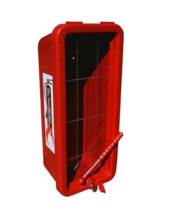 Cato 10551-H Red Plastic Chief Fire Extinguisher Cabinet for 2-1/2 or 5 lb. Extinguisher, with Hammer and Cylinder Lock