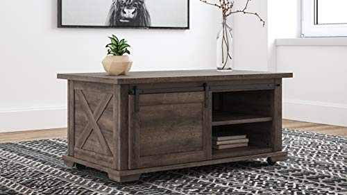 Signature Design by Ashley Arlenbry Rustic Farmhouse Coffee Table, Grayish Brown
