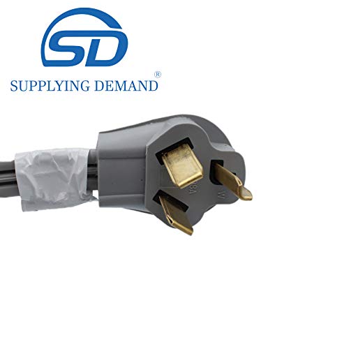 Supplying Demand 4 Foot Clothes Dryer Electrical Power Cord 3 Prong Wire 30 Amp 250 Volt