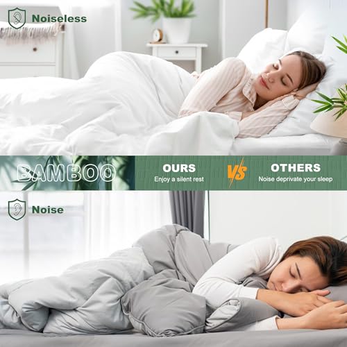 GRT Waterproof Mattress Protector, Breathable 3D Air Fabric Cooling Rayon Made from Bamboo Mattress Cover, Smooth Soft Noiseless Mattress Pad Machine Washable, Fitted 8''- 26'' Deep Pocket